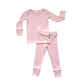 RIBBED BABY PINK TWO PIECE BAMBOO JAMMIES