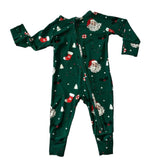 HERE COMES SANTA CLAUS ZIP UP BAMBOO JAMMIE