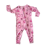 PINK CHRISTMAS ZIP UP BAMBOO JAMMIE