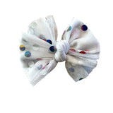 Birthday Confetti Bow - WHITE