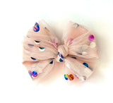 Birthday Confetti Bow - PEACH